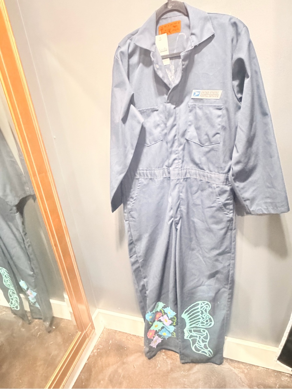 Blue Kids Pajama Jumpsuit with Colorful Butterfly Detail